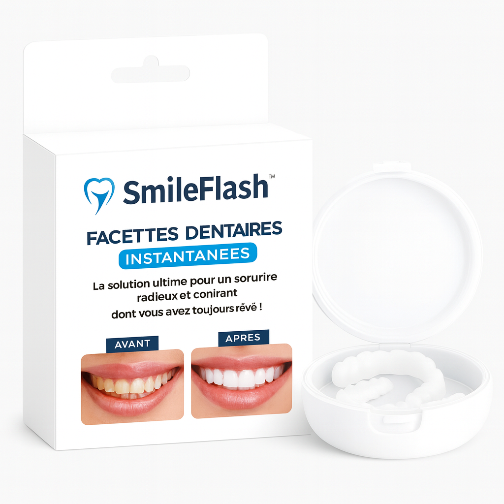 SmileFlash™ Facettes Dentaires Instantanées | Un Sourire Ultra-Blanc en 60 secondes chrono!