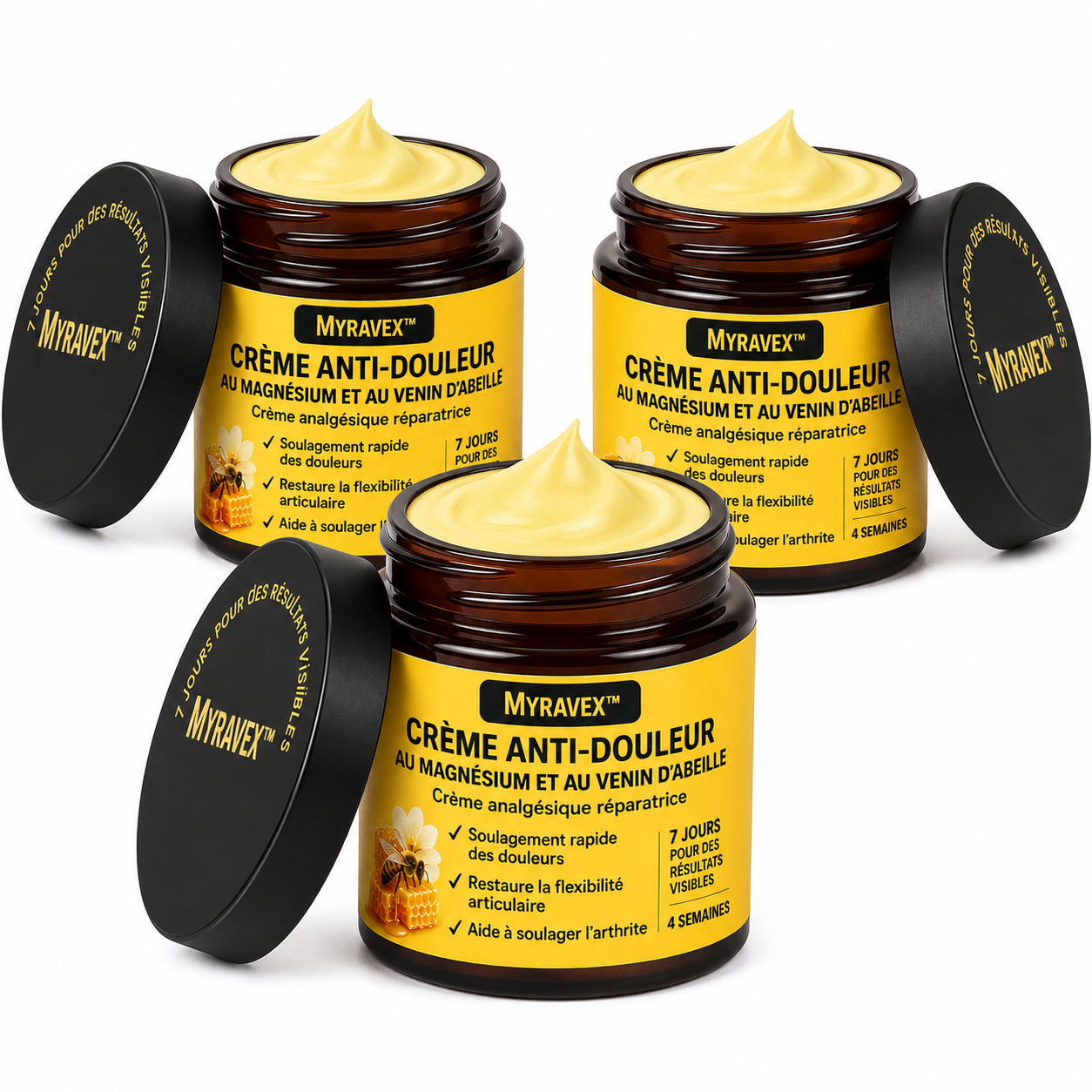 Myravex™ Crème Anti-douleur au Magnésium et au Venin d'Abeille | Supprime vos douleurs articulaires en un instant!
