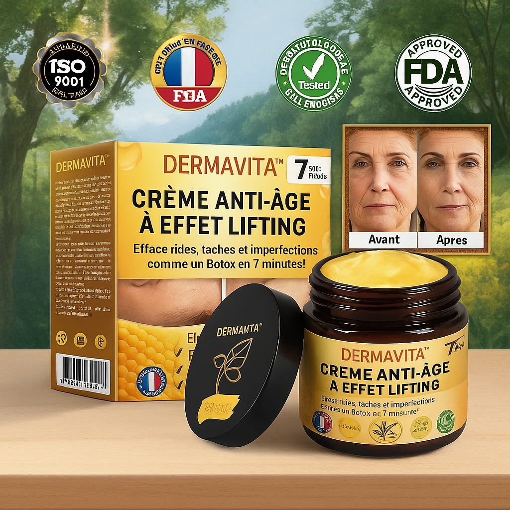 Dermavita™ Crème Anti-Âge à Effet Lifting | Efface rides, taches et imperfections comme un Botox en 7 minutes!