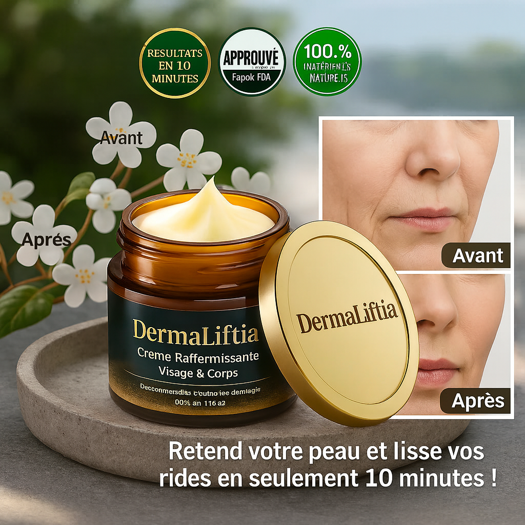 DermaLiftia™ Crème Raffermissante Visage & Corps | Retend votre peau et lisse vos rides en seulement 10 minutes!