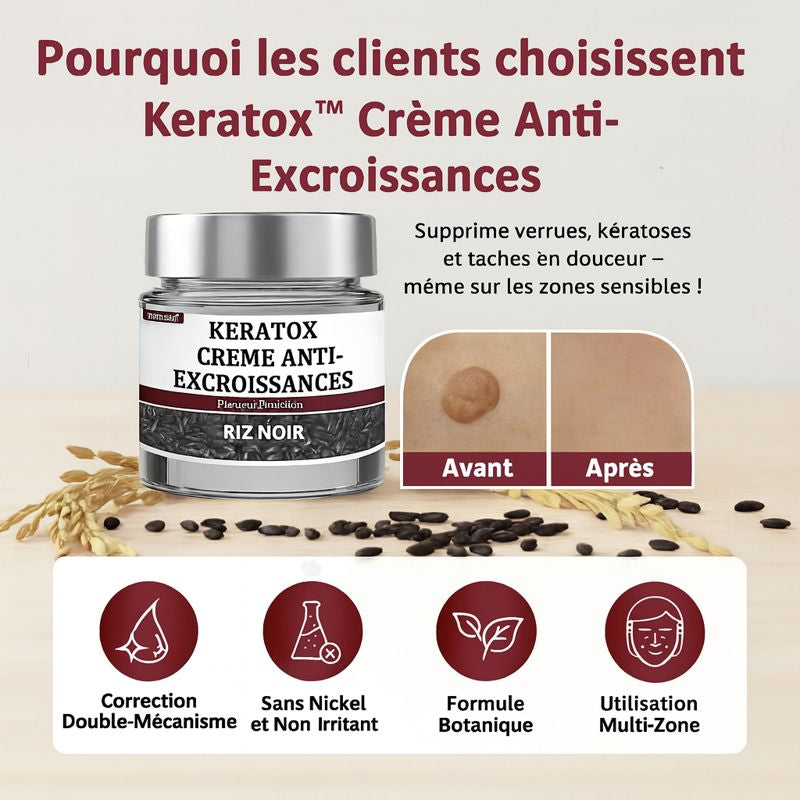 Keratox™ Crème Anti-Excroissances | Supprime verrues, kératoses et taches en douceur – même sur les zones sensibles !