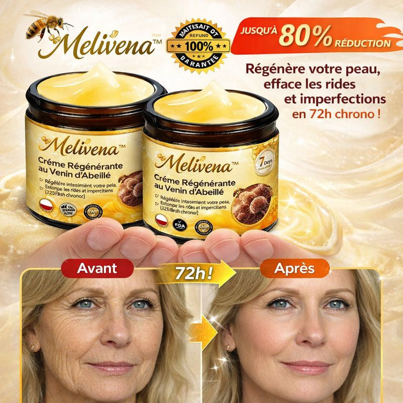 Melivena™ Crème Régénérante au Venin d’Abeille | Régénère votre peau, efface les rides et imperfections en 72h chrono!