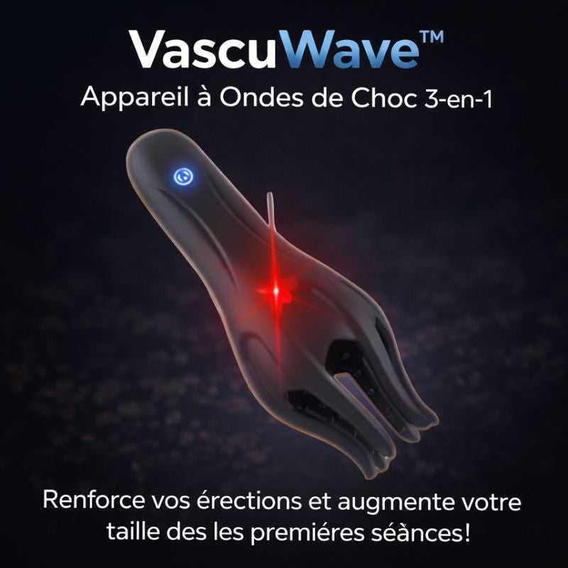 VascuWave™ Appareil à Ondes de Choc 3-en-1 | Renforce vos érections et augmente votre taille dès les premières séances!
