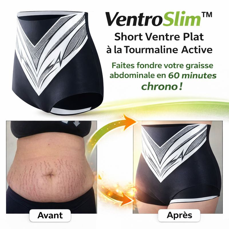 VentroSlim™ Short Ventre Plat à la Tourmaline Active | Faites fondre votre graisse abdominale en 60 minutes chrono !