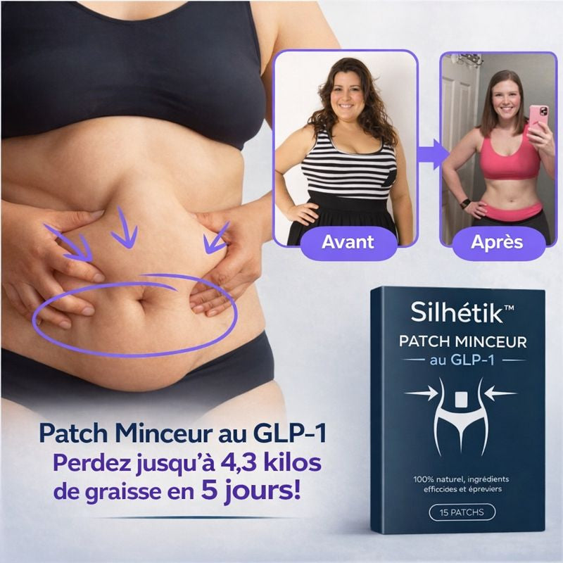 Silhétik™ Patch Minceur au GLP-1 | Perdez jusqu’à 4,3 kilos de graisse en 5 jours!