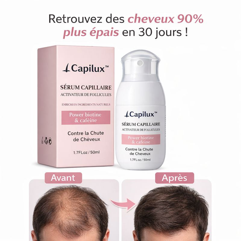 Capilux™ Sérum Capillaire Activateur de Follicules | Retrouvez des cheveux 90 % plus épais en 30 jours !