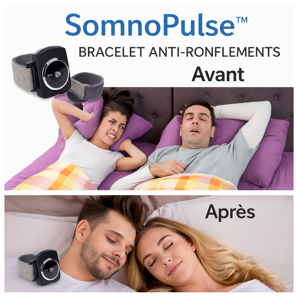 SomnoPulse™ Bracelet Anti-Ronflements | Stoppe 97 % des ronflements en 24h – sans CPAP ni chirurgie !