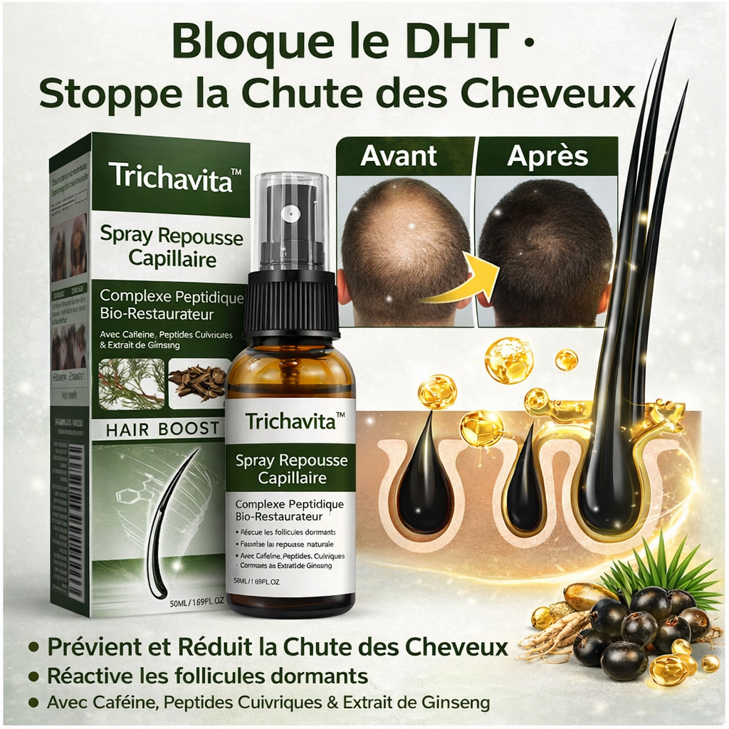 Trichavita™ Spray Repousse Capillaire | Retrouvez des cheveux plus denses en 4 semaines !