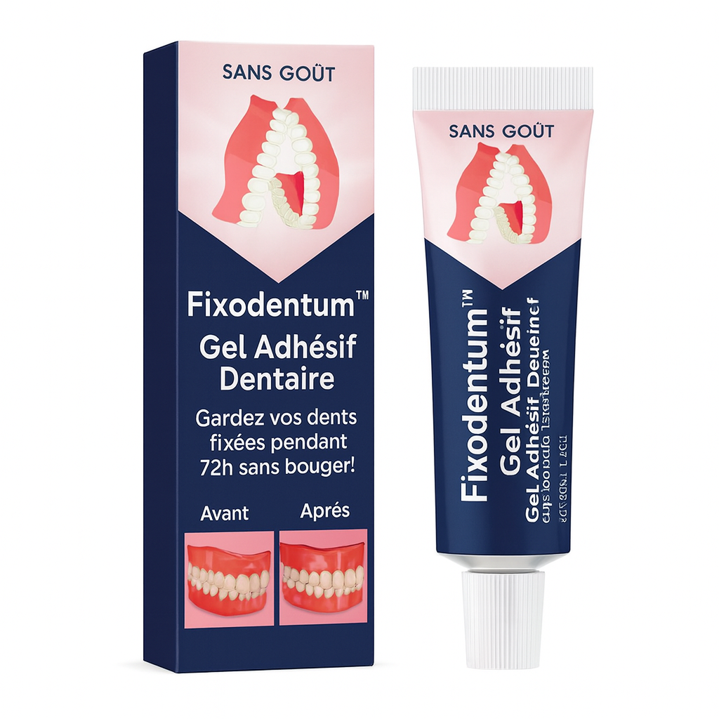 Fixodentum™ Gel Adhésif Dentaire | Gardez vos dents fixées pendant 72h sans bouger!