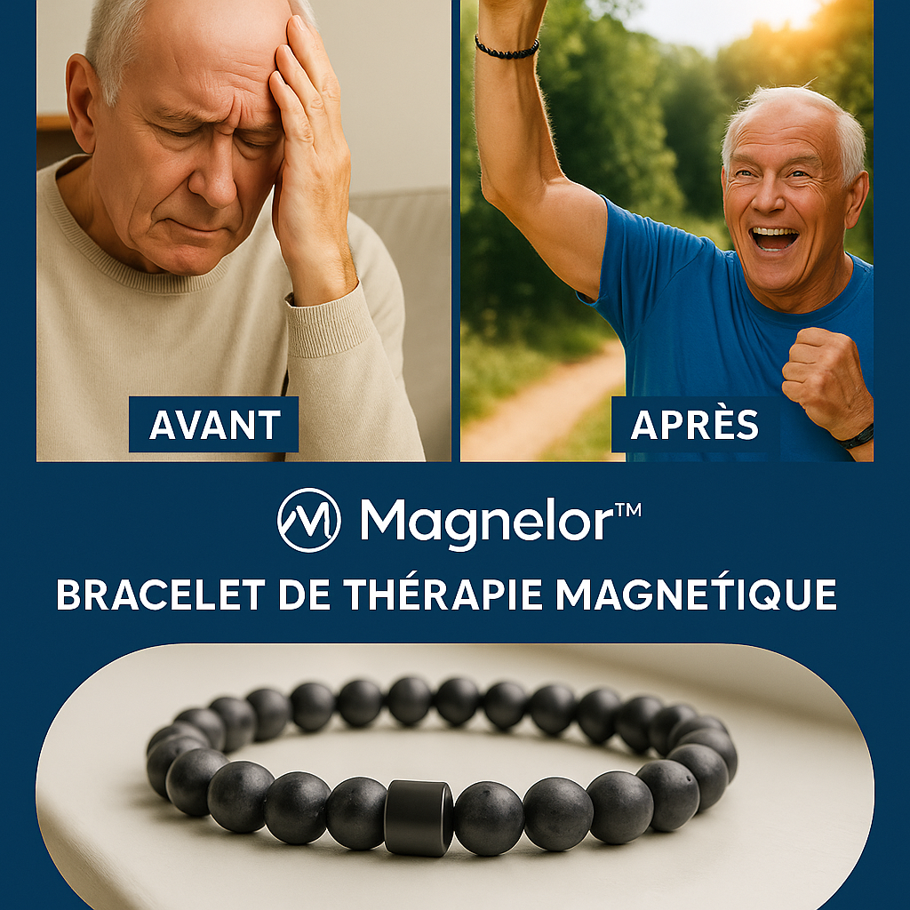 Magnelor™ Bracelet de Thérapie Magnétique | Réduit les douleurs articulaires et nerveuses de 87 % — en seulement 72 heures!