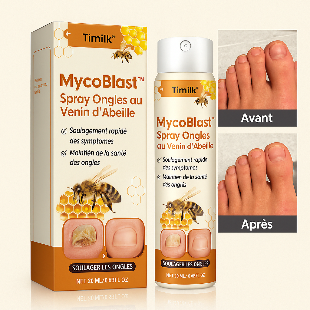 MycoBlast™ Spray Ongles au Venin d’Abeille | Élimine les mycoses en 48h et fait repousser l’ongle sainement!