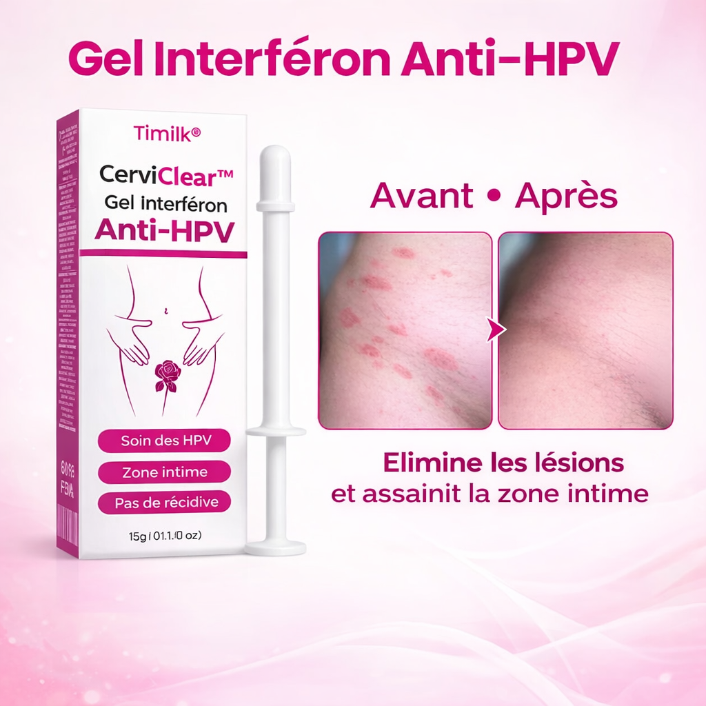 CerviClear™ Gel Interféron Anti-HPV | Éliminez le HPV à la source et protégez votre col de l’utérus en quelques jours !