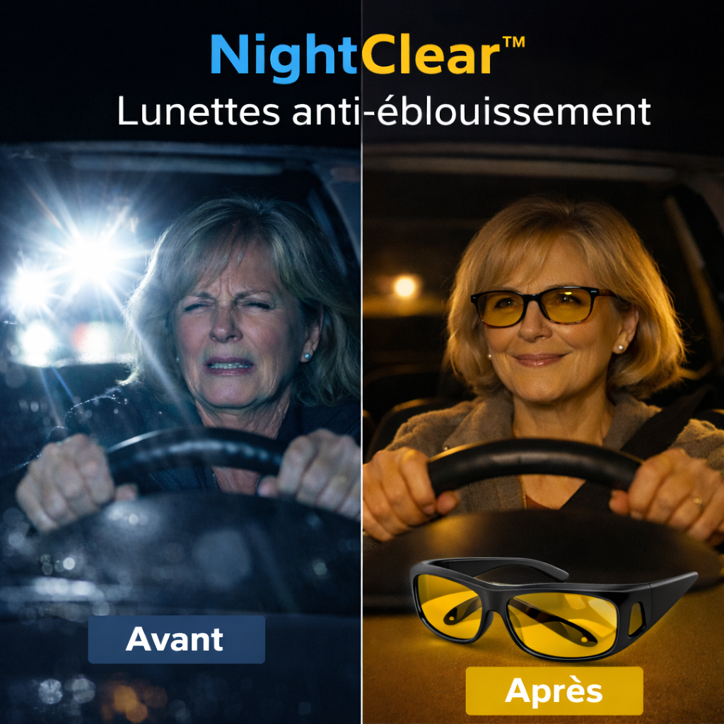 NightClear™ Lunettes anti-éblouissement | Réduisez instantanément l'éblouissement nocturne de 94 % !