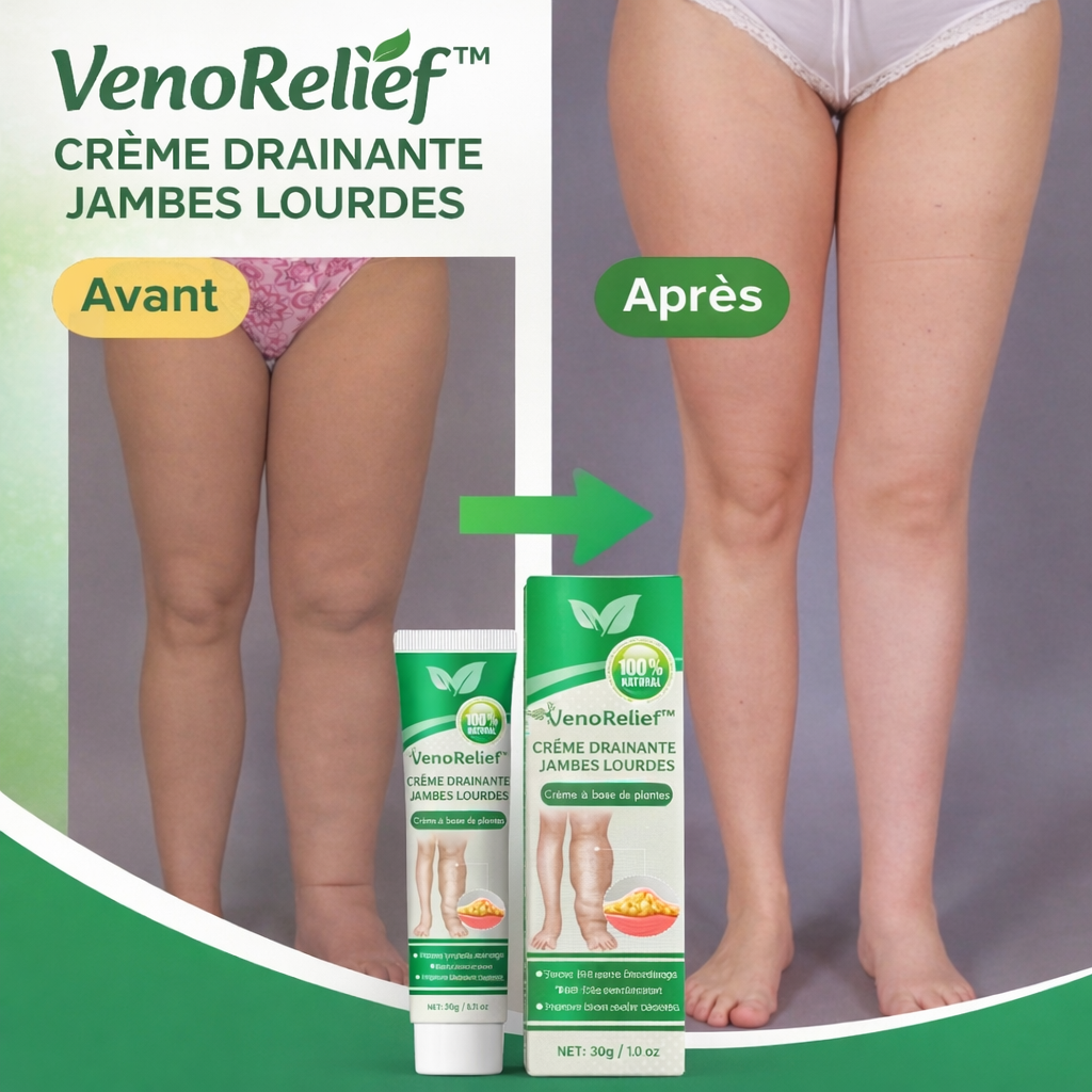 VenoRelief™ Crème Drainante Jambes Lourdes | Dégonflez vos jambes en 24 heures chrono !