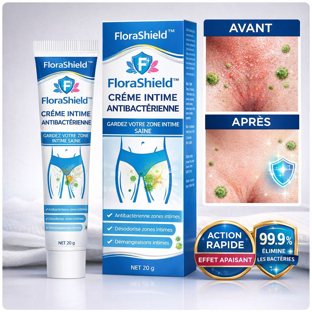 FloraShield™ Crème Intime Antibactérienne | Soulage les démangeaisons et élimine les bactéries en 3 jours !