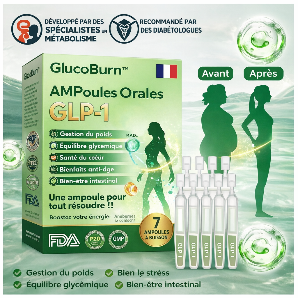 GlucoBurn™ Ampoules Orales GLP-1 | Brûle la Graisse, Stabilise la Glycémie et Régénère votre Corps en 7 Jours!