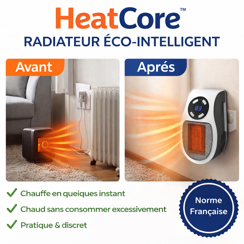HeatCore™ Radiateur Éco-Intelligent | Réduisez votre facture de chauffage de 73% dès la 1ʳᵉ semaine!