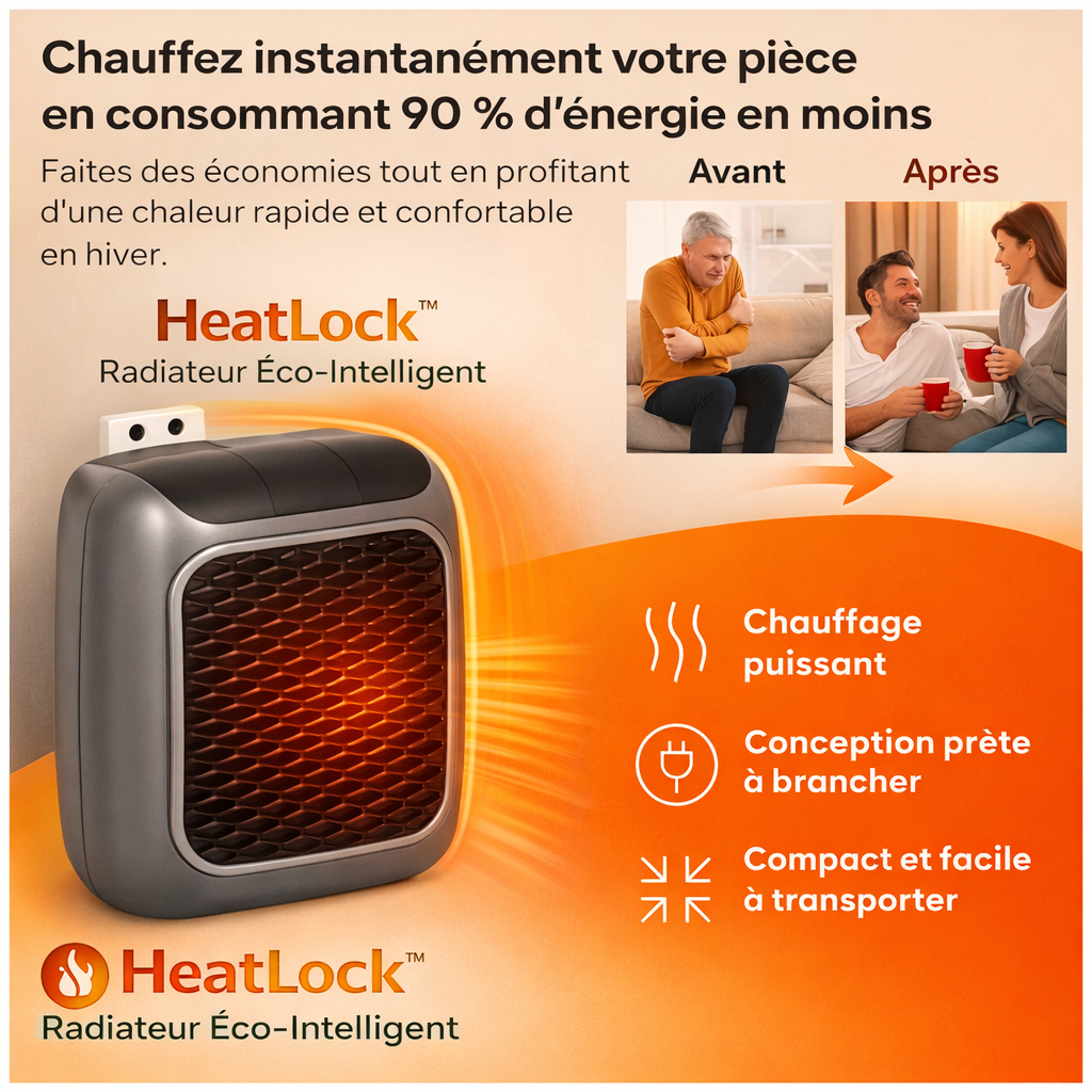 HeatLock™ Radiateur Éco-Intelligent | Réduisez votre facture de chauffage de 73% dès la 1ʳᵉ semaine!