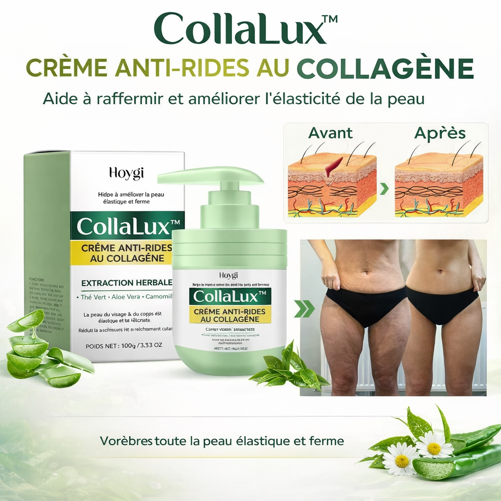 CollaLux™ Crème Anti-Rides au Collagène | Élimine les rides visibles en 7 jours !
