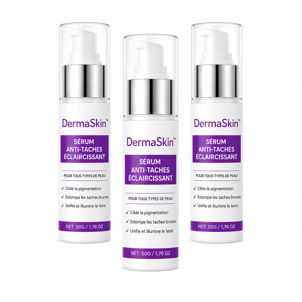DermaSkin™ Sérum Anti-Taches Éclaircissant | Effacez vos taches brunes en 72 heures chrono!