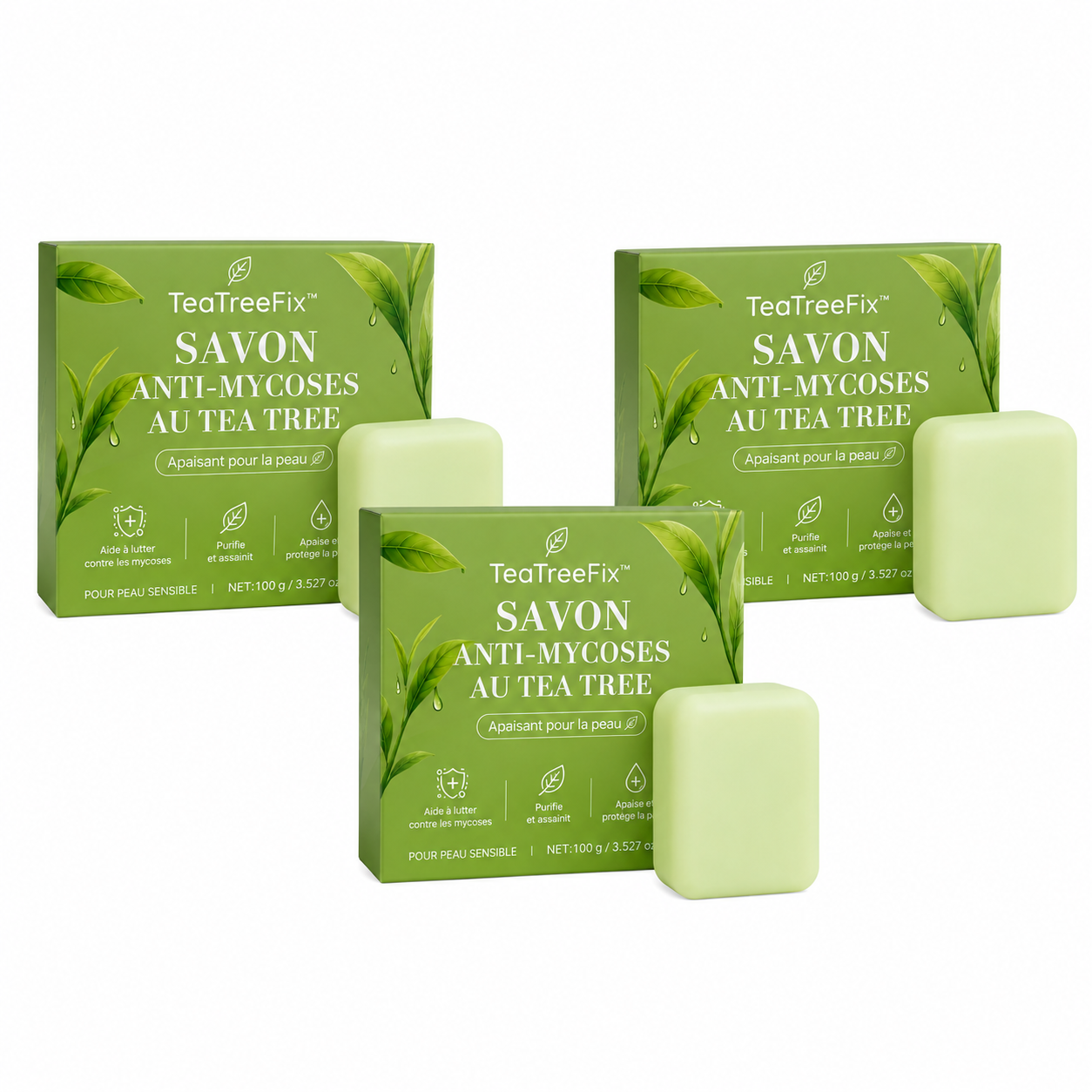 TeaTreeFix™ Savon Anti-Mycoses au Tea Tree | Éliminez champignons, odeurs et démangeaisons en 2 semaines !