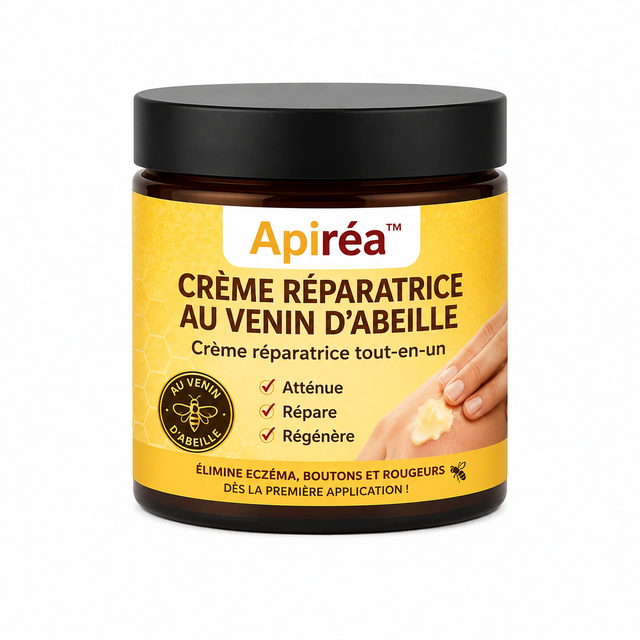 Apiréa™ Crème Réparatrice au Venin d’Abeille | Élimine eczéma, boutons et rougeurs dès la première application!