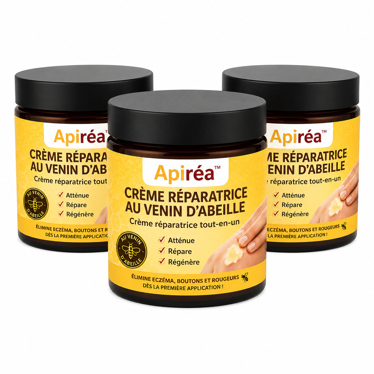 Apiréa™ Crème Réparatrice au Venin d’Abeille | Élimine eczéma, boutons et rougeurs dès la première application!