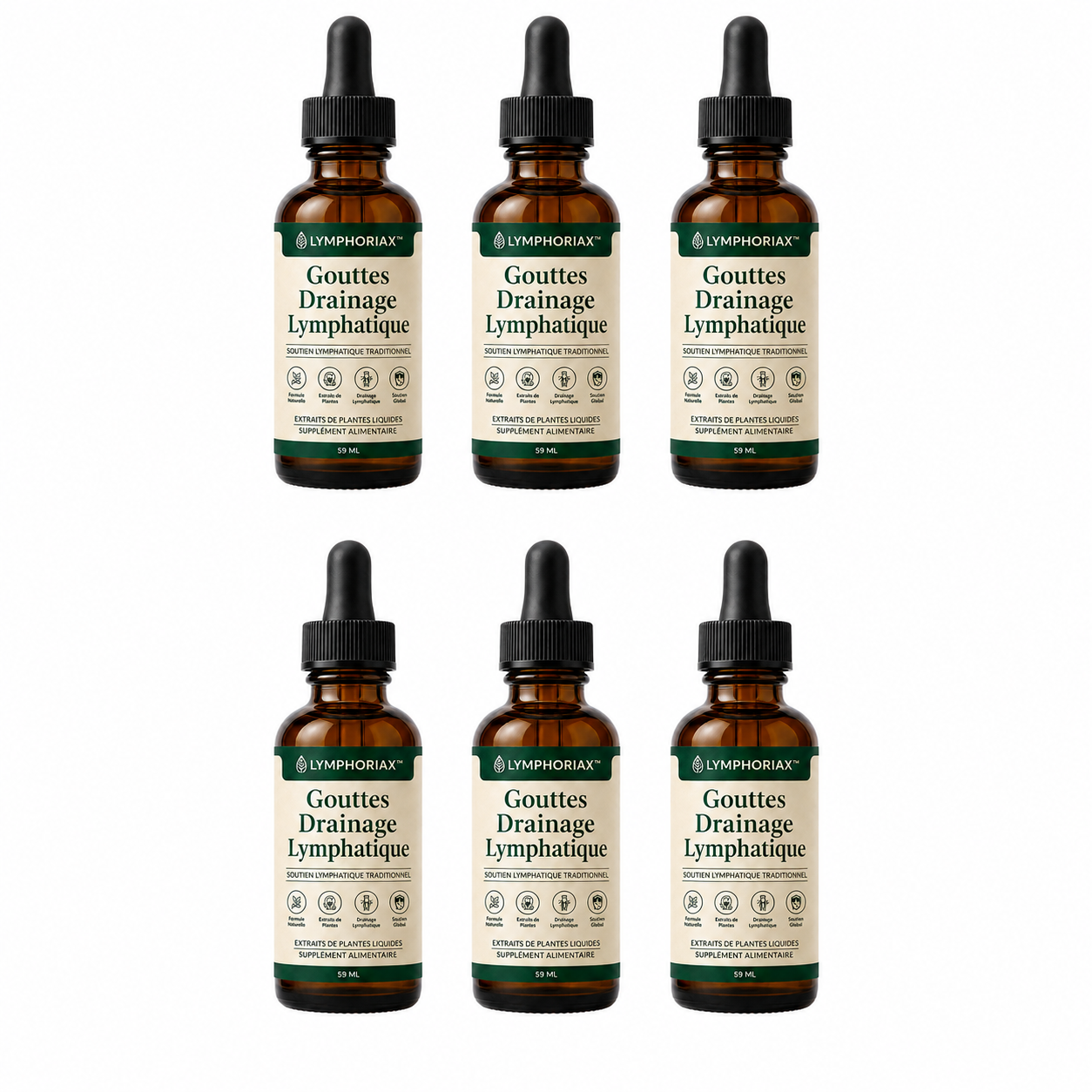 Lymphoriax™ Gouttes Drainage Lymphatique | Éliminez gonflements et rétention d’eau en 10 jours !