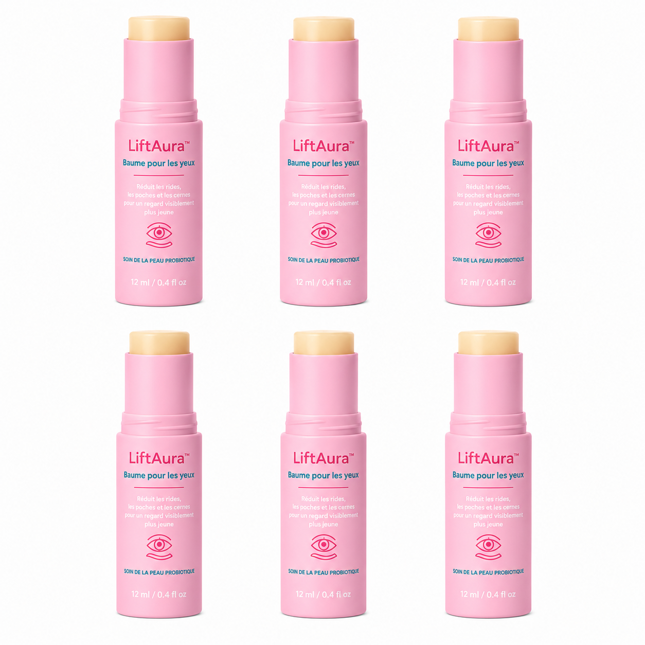 LiftAura™ Baume pour les yeux | Obtenez des paupières jusqu’à 93 % plus fermes et visiblement liftées en seulement 2 heures !