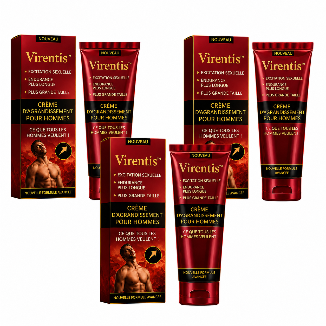 Virentis™ Crème d’agrandissement pénien | Augmentez votre taille jusqu’à 4,5 cm en seulement 7 jours !