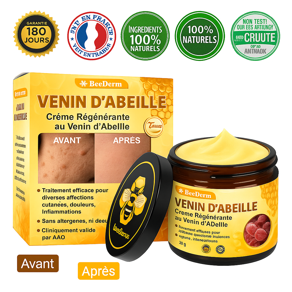 BeeDerm™ Crème Régénérante au Venin d’Abeille | Répare et raffermit votre peau dès la première application!