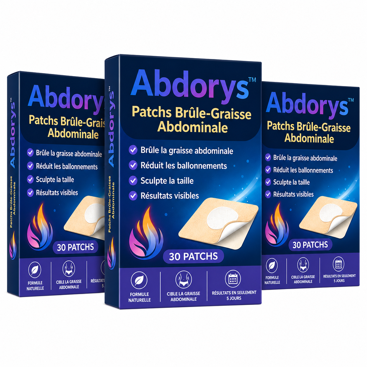 Abdorys™ Patchs Brûle-Graisse Abdominale | Perdez jusqu’à 3,2 kg en seulement 5 jours !