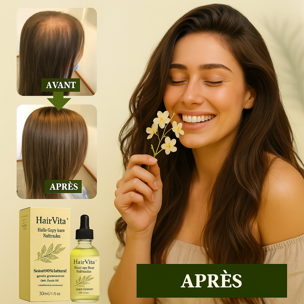 HairVita™ Huile Capillaire Naturelle | Active jusqu’à 91 % de la pousse des cheveux en 7 jours!