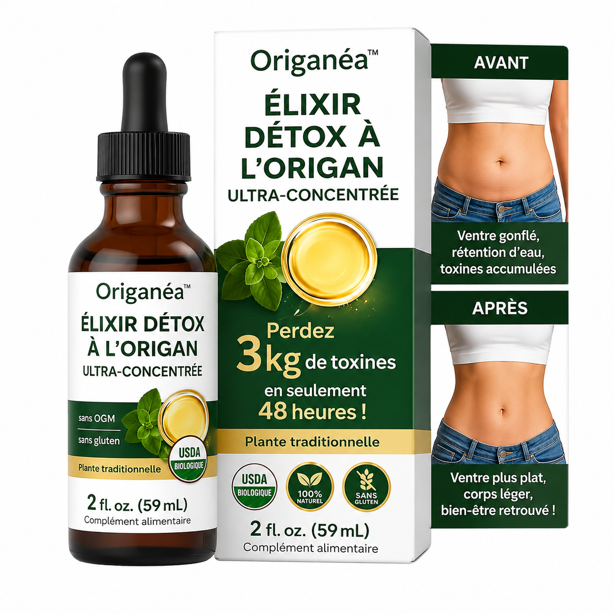 Origanéa™ Élixir Détox à l’Origan Ultra-Concentré | Perdez 3 kg de toxines en seulement 48 heures !