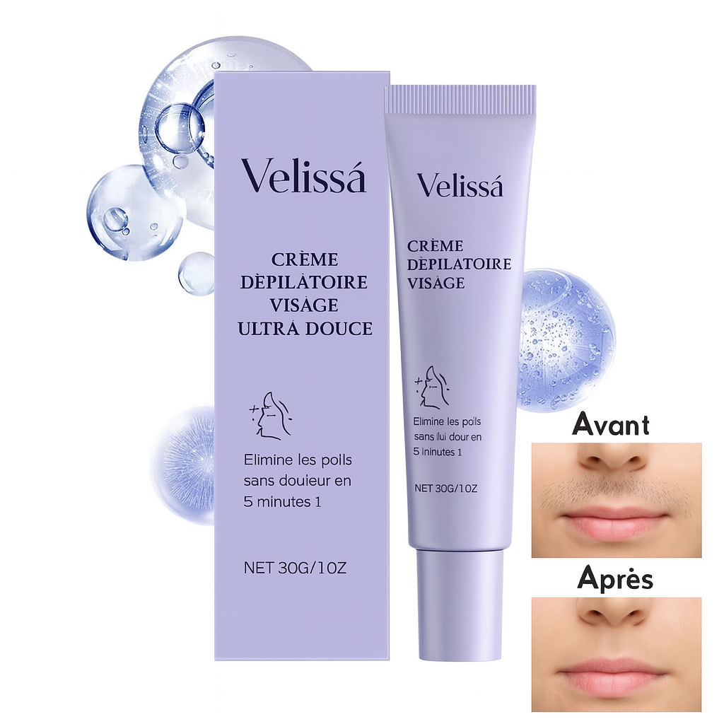 Velissa™ Crème Dépilatoire Visage Ultra-Douce | Élimine les poils sans douleur en 5 minutes!