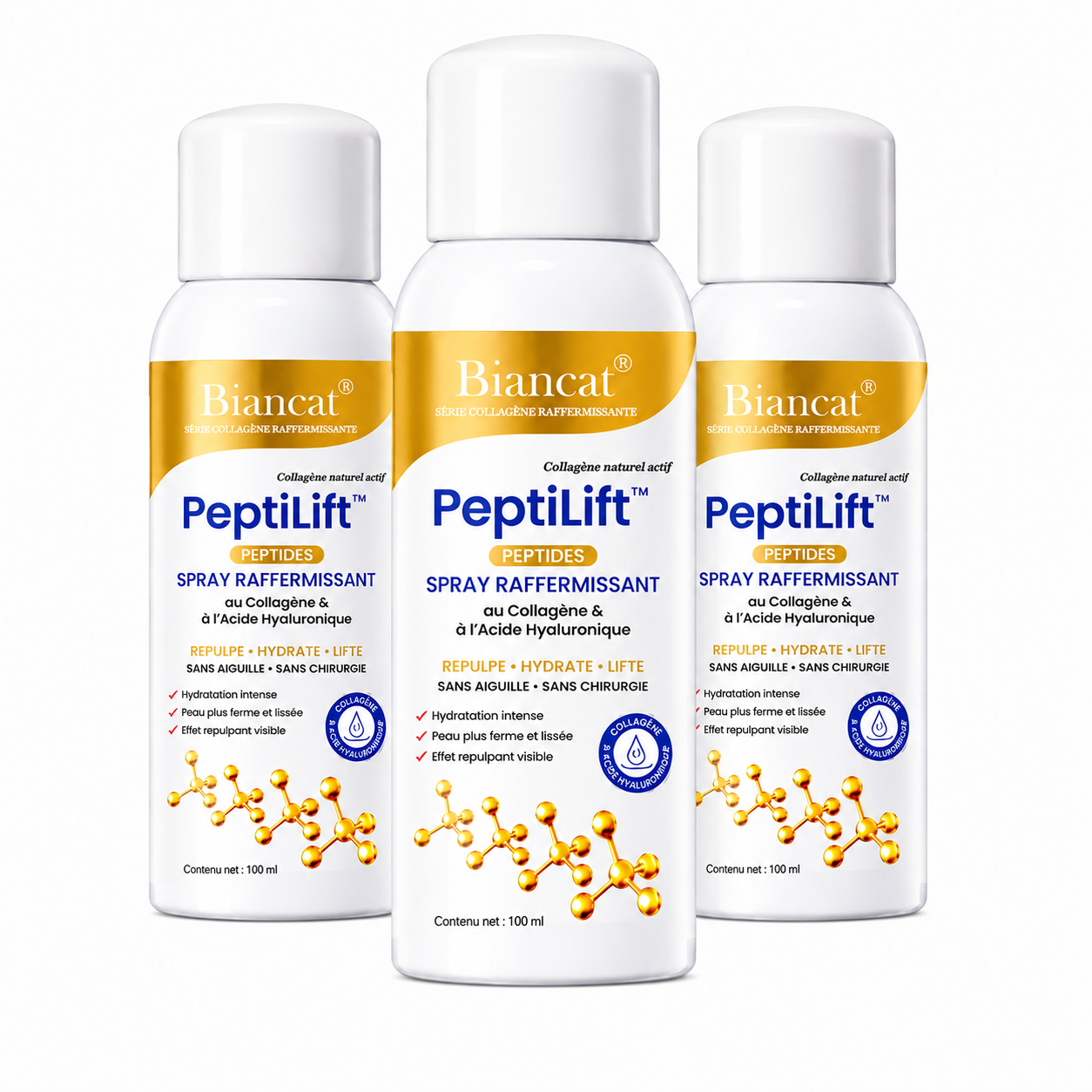 PeptiLift™ Spray Raffermissant Collagène & Acide Hyaluronique | Repulpez, hydratez et liftez votre peau sans aiguille ni chirurgie !