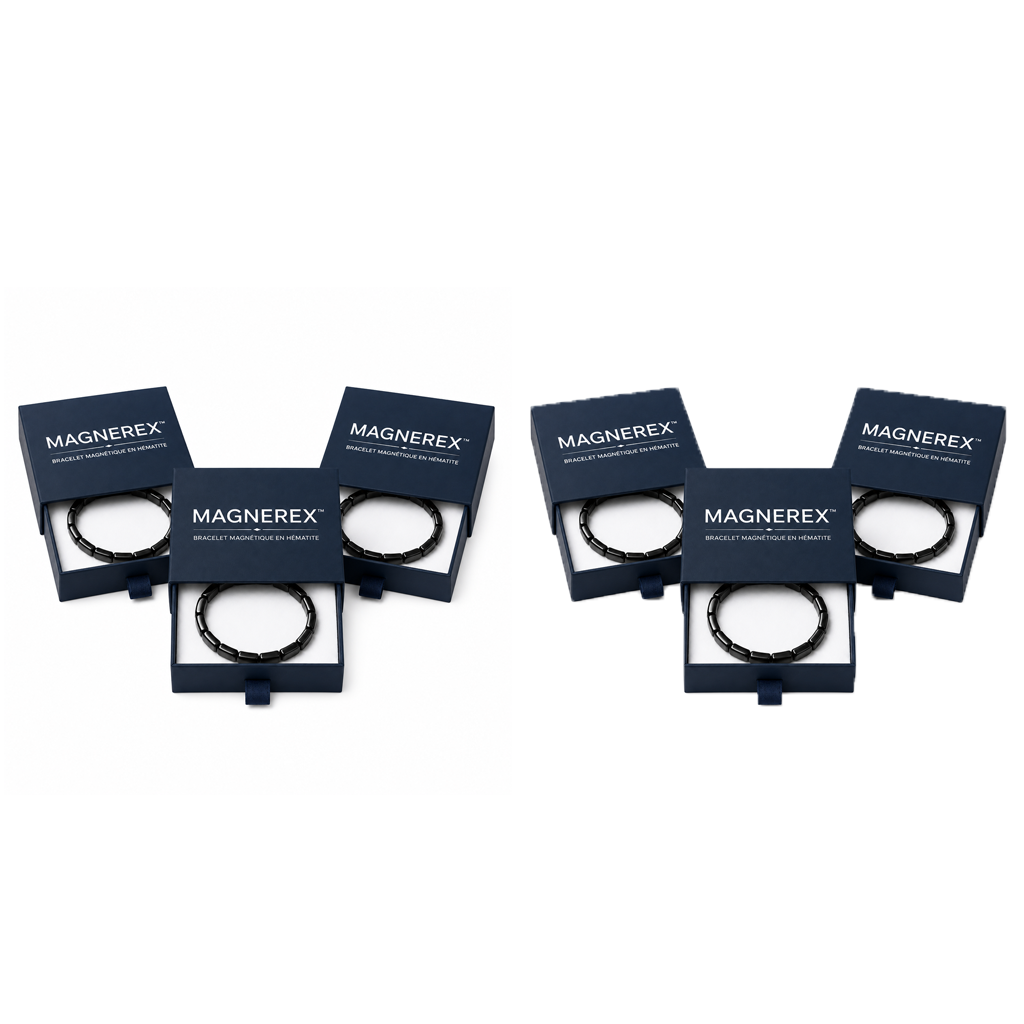 Magnerex™ Bracelet Magnétique en Hématite | Boost ton taux de testostérone de +92 % en 7 jours seulement!