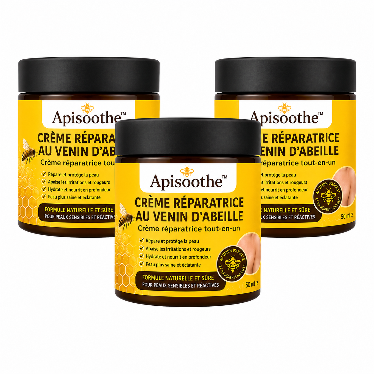 Apisoothe™ Crème Réparatrice au Venin d’Abeille | Élimine eczéma, boutons et rougeurs dès la première application!