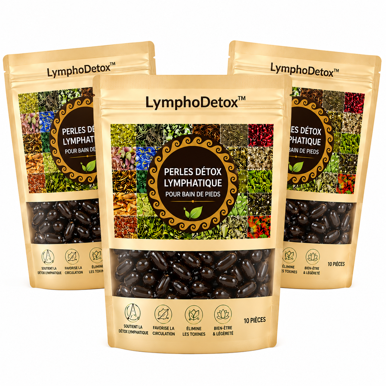 LymphoDetox™ Perles Détox Lymphatique pour Bain de Pieds | Drainez les toxines et retrouvez une énergie totale en 20 minutes !
