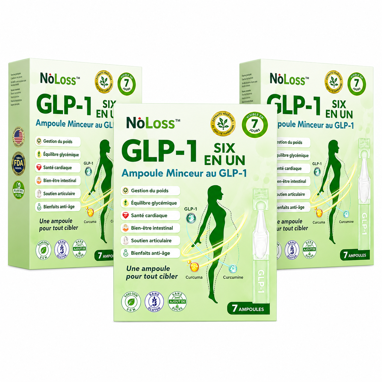 NoLoss™ Ampoule Minceur au GLP‑1 | Perdez 5 kg de graisse abdominale en 7 jours!