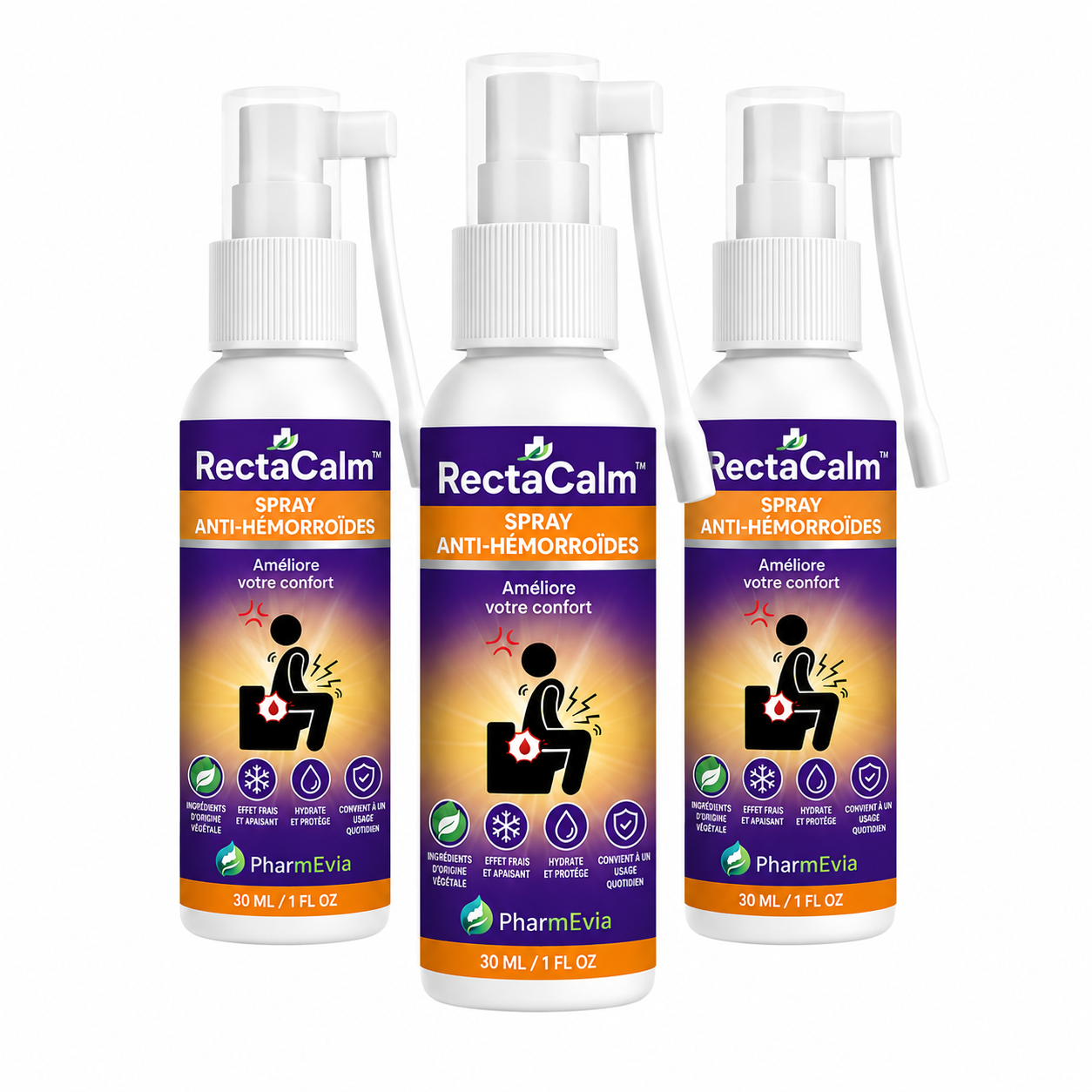 RectaCalm™ Spray Anti-Hémorroïdes | Éliminez les hémorroïdes dès la première application, sans pommade ni ordonnance !
