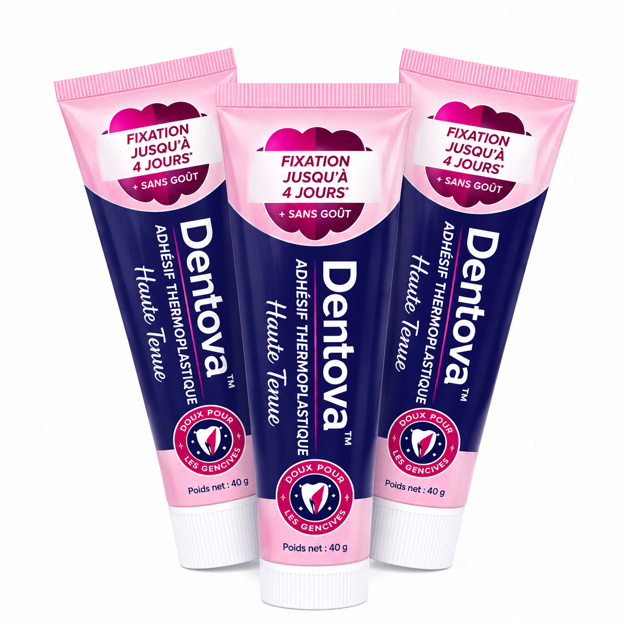 Dentova™ Adhésif Thermoplastique Haute Tenue | Fixe instantanément votre prothèse, stoppe les mouvements gênants en 3 minutes !
