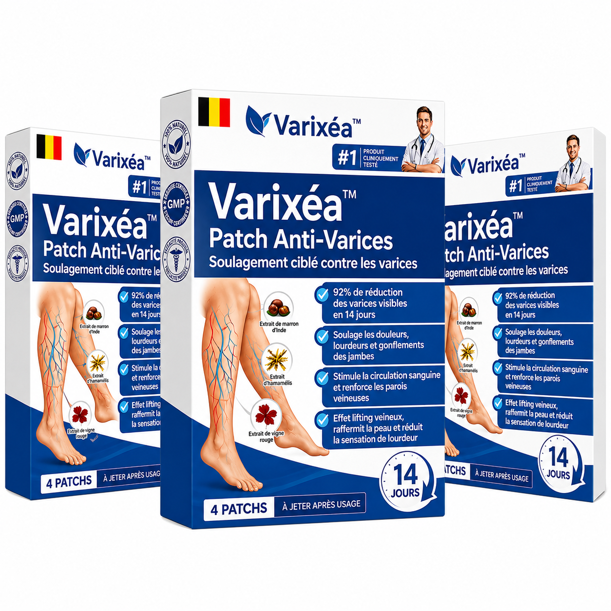 Varixéa™ Patch Anti-Varices | Effacez jusqu’à 92% des varices visibles en 14 jours et retrouvez des jambes lisses sans honte !