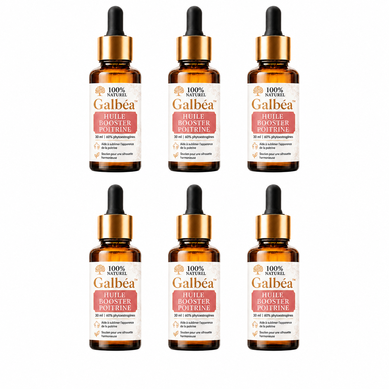 Galbéa™ Huile Booster Poitrine | Retrouvez une poitrine plus ferme, plus galbée et visiblement rehaussée en 2 à 4 semaines !