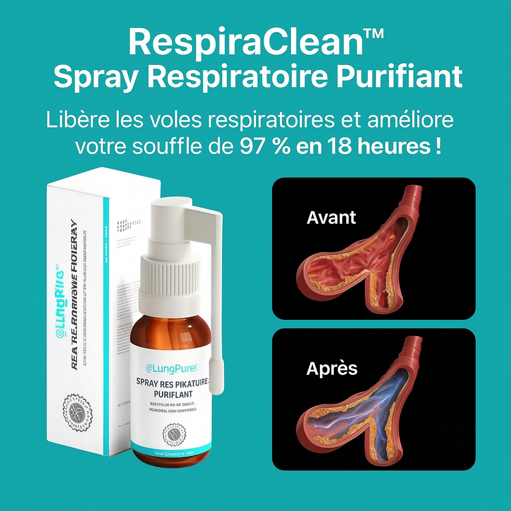 RespiraClean™ Spray Respiratoire Purifiant | Libère les voies respiratoires et améliore votre souffle de 97% en 18 heures!
