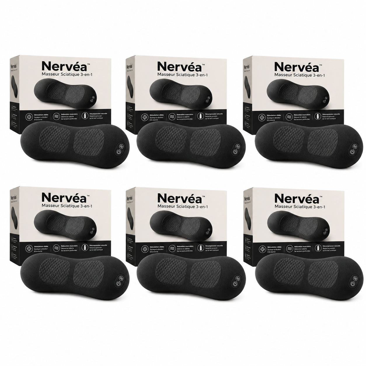 Nervéa™ Masseur Sciatique 3-en-1 | Stoppez la sciatique et libérez votre dos en 5 minutes par jour !