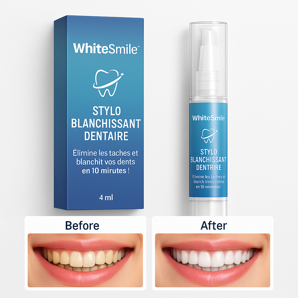WhiteSmile™ Stylo Blanchissant Dentaire | Élimine les taches et blanchit vos dents en 10 minutes!
