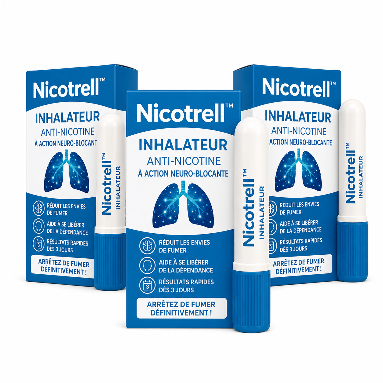 Nicotrell™ Inhalateur Anti-Nicotine à Action Neuro-Blocante | Arrêtez de fumer en seulement 3 jours !