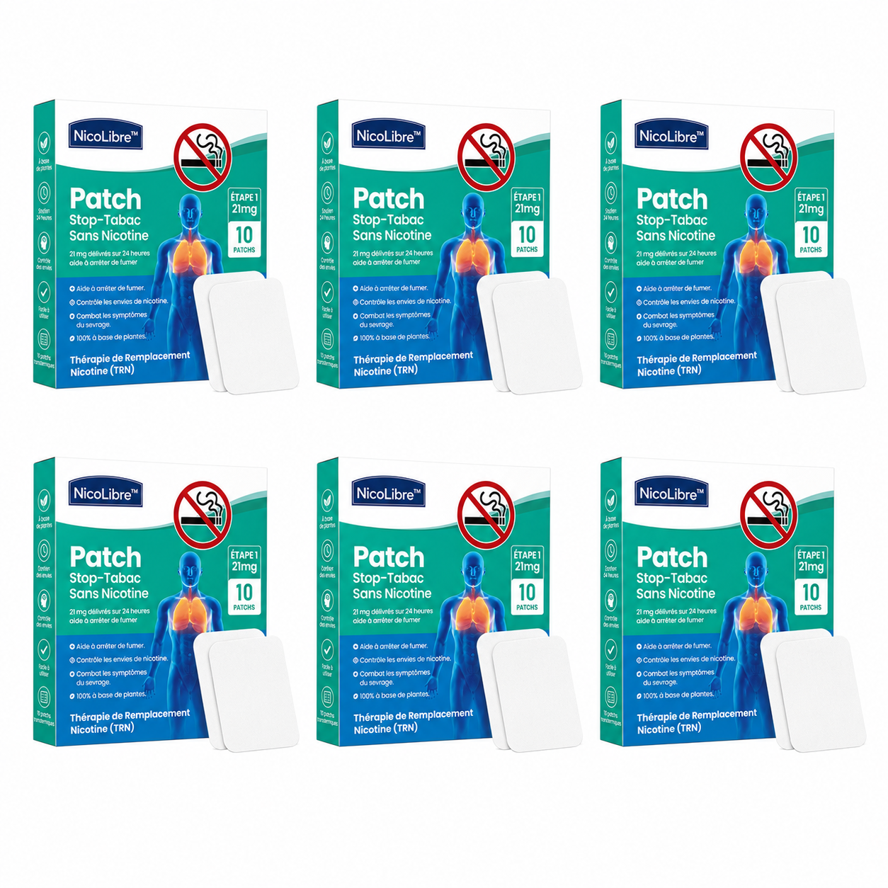 NicoLibre™ Patch Stop-Tabac Sans Nicotine | Stoppez l’envie de fumer en quelques minutes, sans gomme ni patch nicotiné !