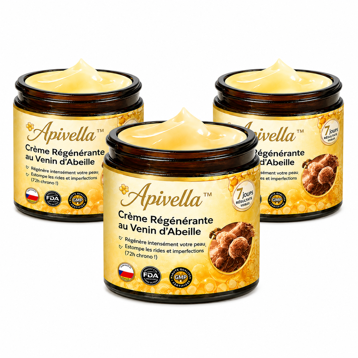 Apivella™ Crème Régénérante au Venin d’Abeille | Régénère votre peau, efface les rides et imperfections en 72h chrono !